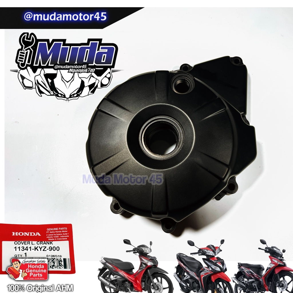 BAK MAGNET SUPRA X 125 FI K41 OR HELM-IN BLADE 11341-KYZ-900 COVER CRANK CASE MESIN KIRI MAGNIT SPUL