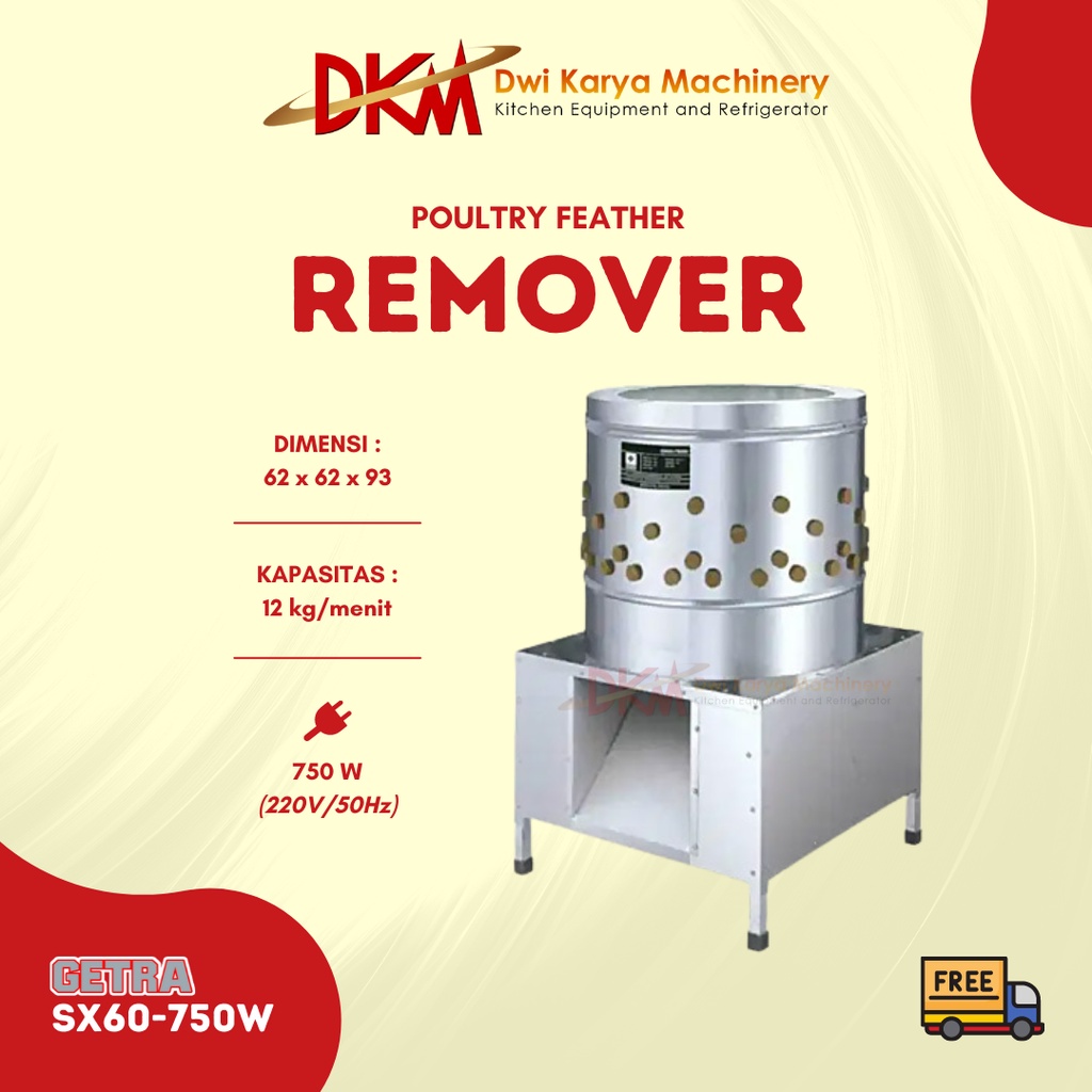 MESIN PENCABUT BULU AYAM/UNGAS SX60-750W GETRA/POULTRY FEATHER REMOVER