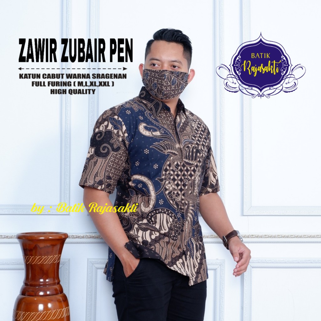 ZAWIR ZUBAIR RAJASAKTI KEMEJA BATIK SOLO PRIA LENGAN PENDEK LAPIS FURING ATASAN BATIK PREMIUM MODERN KATUN HALUS BAHUWIRYA  BANAMITRA BANAMITRA PUTIH BANGSAWAN BAYU PUTRA BERLIAN BIRU BHARATAYUDA BIMASENA BIRENDRA BIRU INDAH BRAHMAKERTA BRAHMAKERTA MERAH