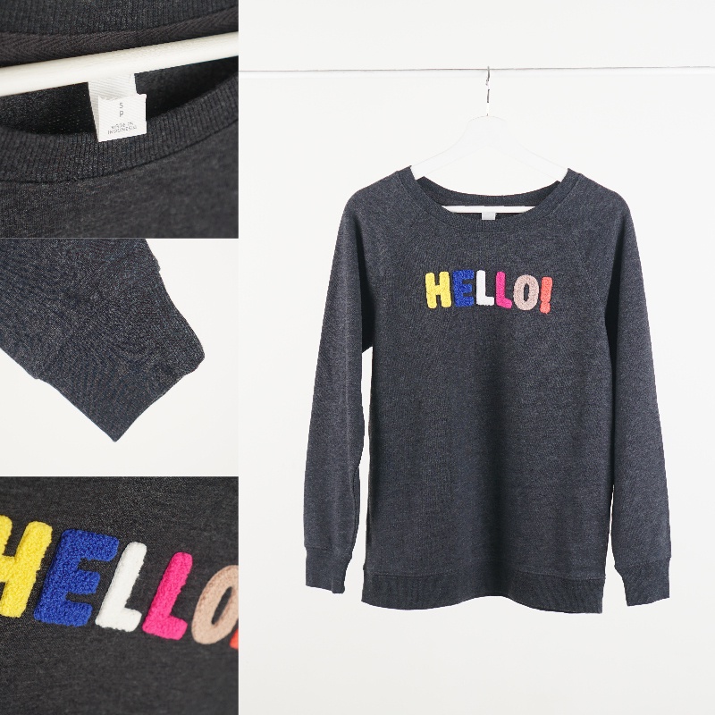 Sweatshirt Wanita- Fleece Relaxed Sweatshirt [OSW 01 GAB 2]-OSW 01DGH DARKGREY H