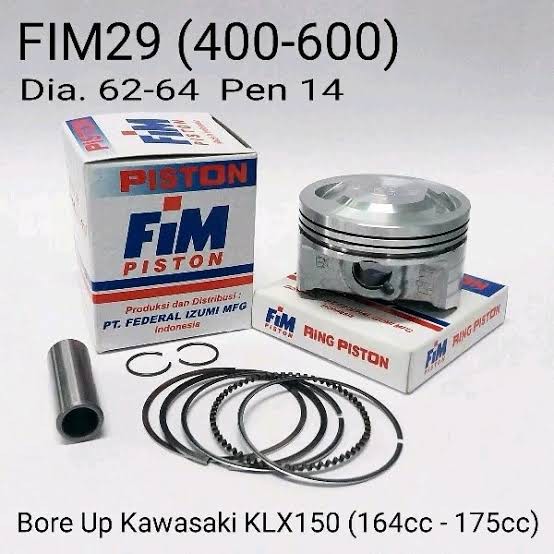 Jual PISTON SEHER KIT SET FIM 29 ukuran 62 62,5 63 63,5 64 mm pen pin