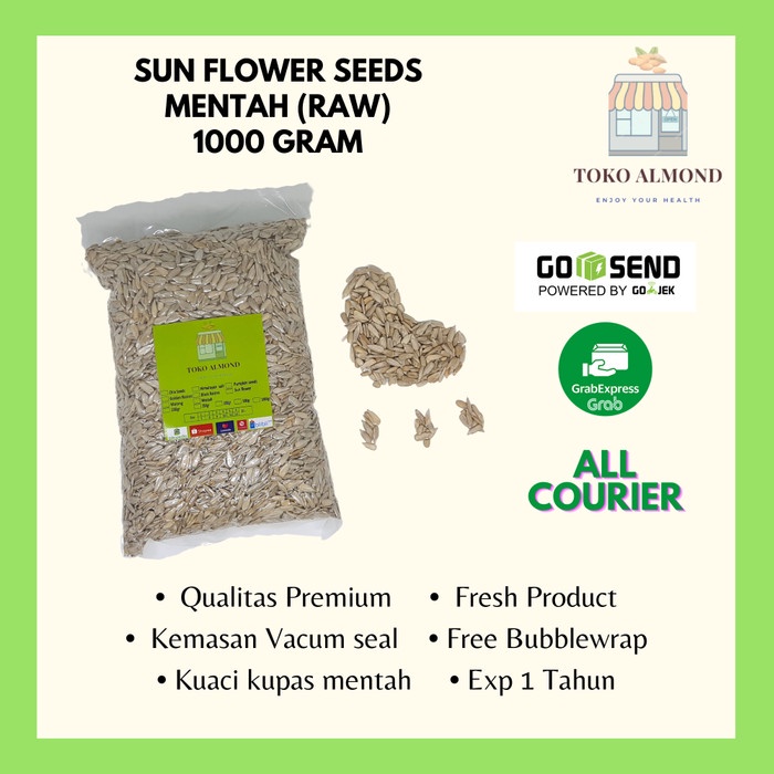 

Sun Flower Seed Mentah (Raw) 1kg Biji bunga matahari kupas