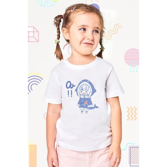 Baju Anak Gawr Gura Perempuan/Kaos Anak Perempuan Gawr Gura Unisex/Atasan Anak Perempuan Motif Gawr 