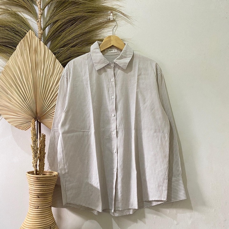 Thrift Kemeja Blouse Atasan Wanita Motif Polos Vintage - Batch 37 (B2-153 s/d B2-192)-B2-180