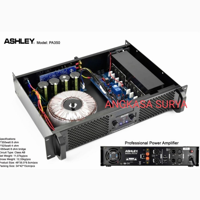 POWER ASHLEY PA350 ORIGINAL PA 350 2 CHANNEL AMPLI CLASS AB 2 x 350w