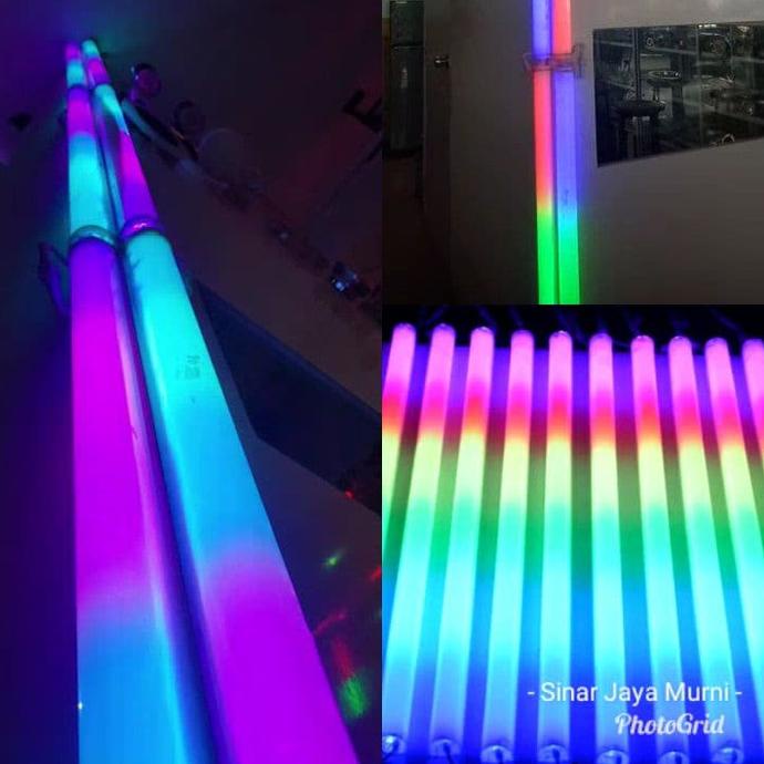 Jual Lampu LED TL Tubelight Outdoor RGB rainbow 1 meter Neon bar Facade