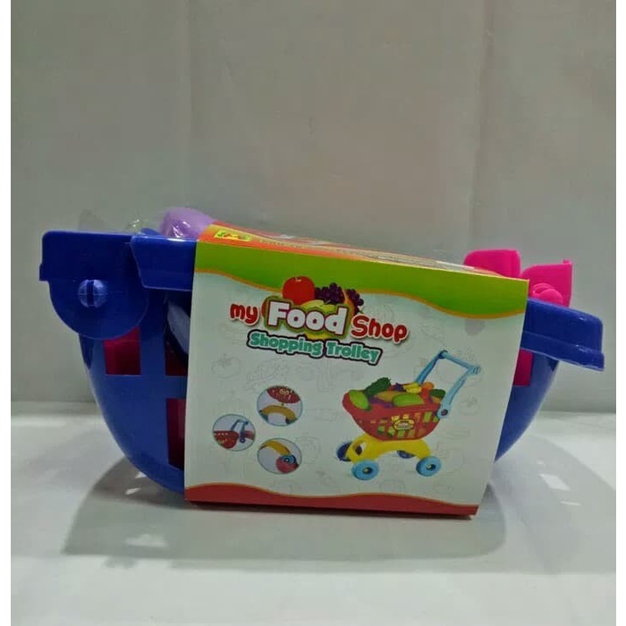 Mainan Anak Supermarket Troli - My food shop trolley st.003