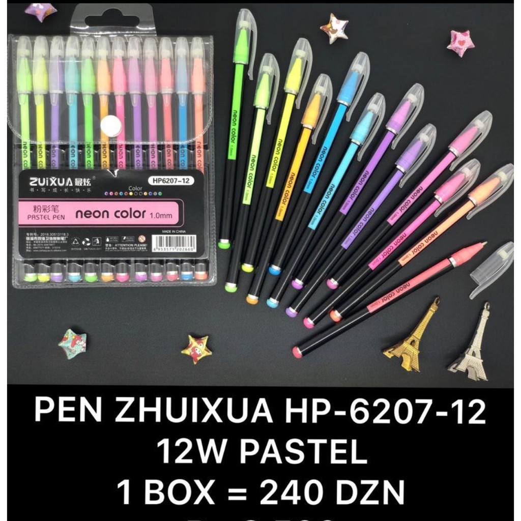 

ballpoint gel warna pastel set isi 12 zui xua kode hp 6207 ukuran 1.0 mm