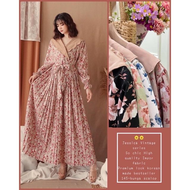 (IMPORT TERMURAH) Gamis Korean Jessica Vintage by YUNA