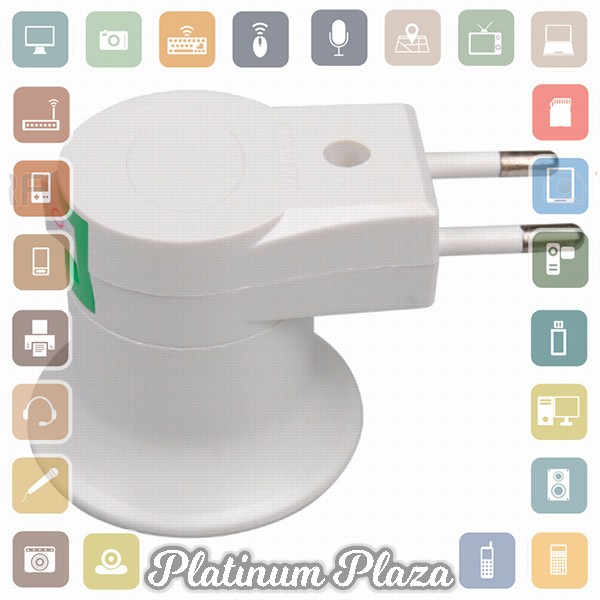 Fitting E27 Lampu Bohlam Portable EU Plug - White`E3M10Y-