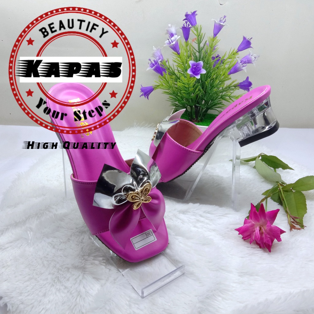 Sendal hells anak hak kaca cantik