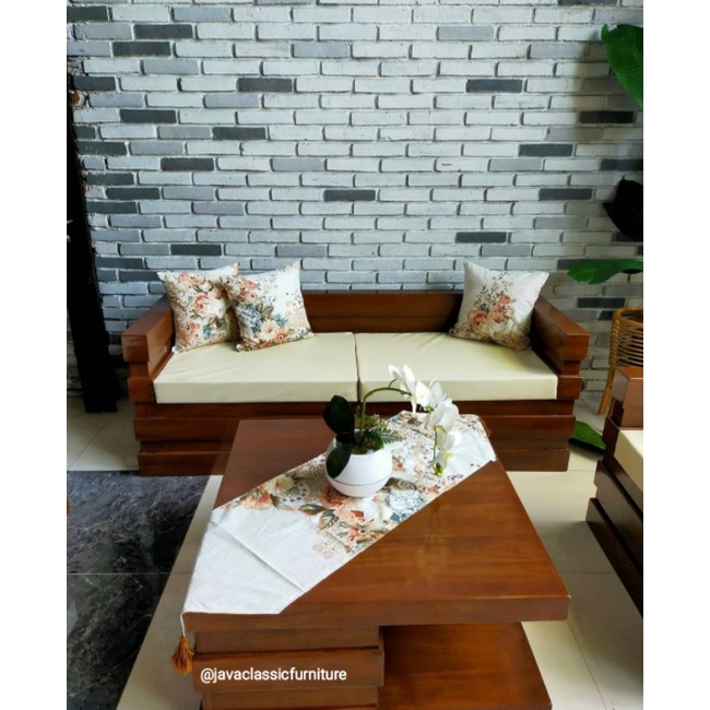 1 SET KURSI RUANG TAMU BOX MINIMALIS KAYU JATI GRADE A 211 DAN MEJA FREE DUDUKAN SOFA BUSA JOK WARNA NATURAL FURNITURE JEPARA-3
