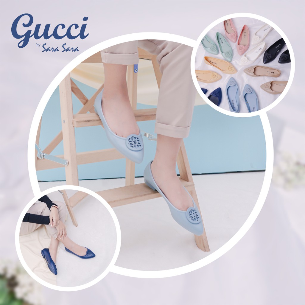 Sara Sara GUCCI Flat Shoes Jelly Wanita - Sepatu Jelly Wanita Trendy