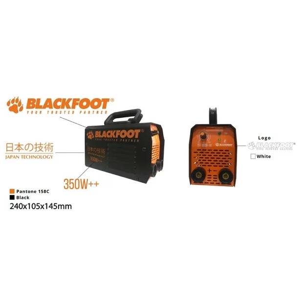 Blackfoot Mesin Las Inverter MMA 120 350 Watt / Trafo Las Inverter 350 Watt IGBT 20 A Hitam