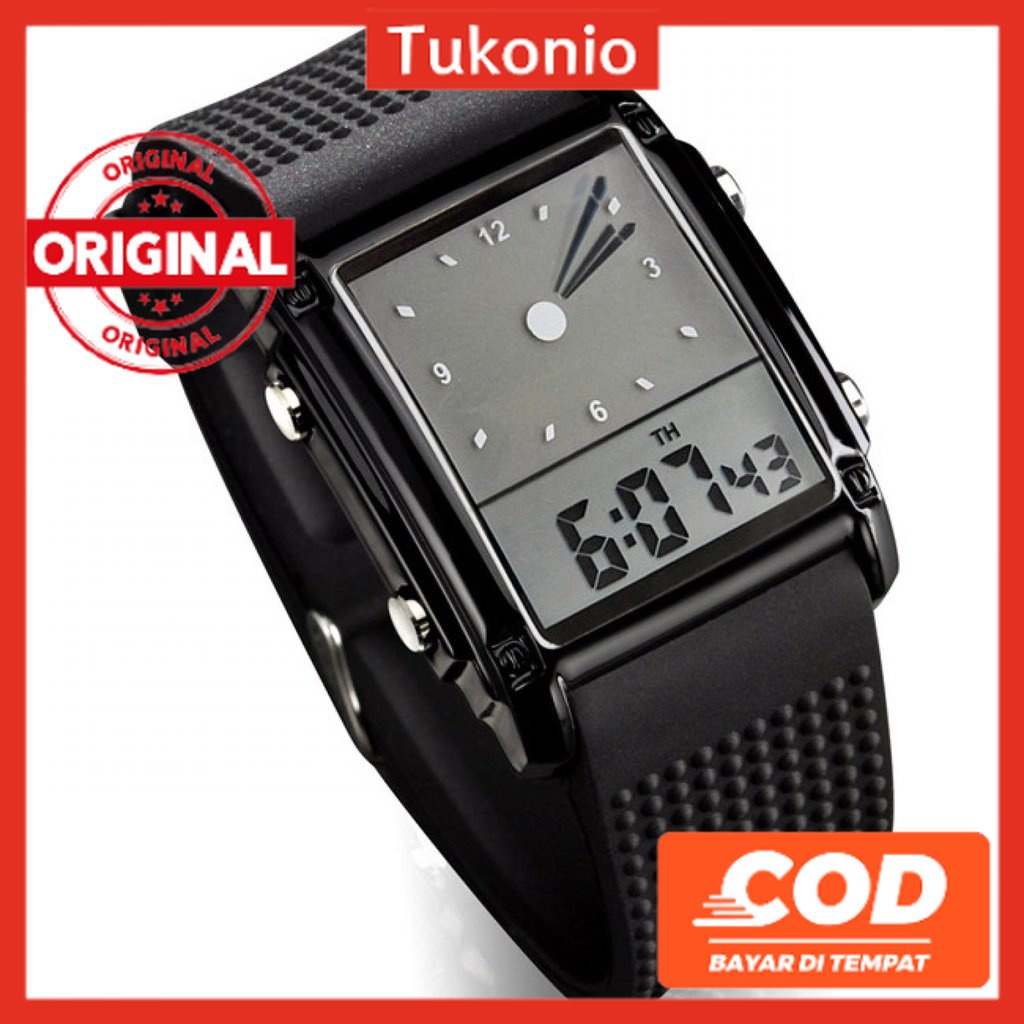 SKMEI Jam Tangan Trendy Digital Analog Pria Model Kotak Persegi Original - 0814G