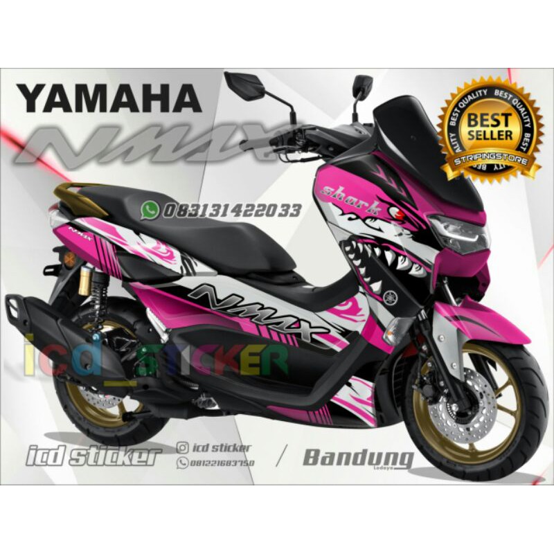decal motor nmax motif shark custom hiu stiker full body