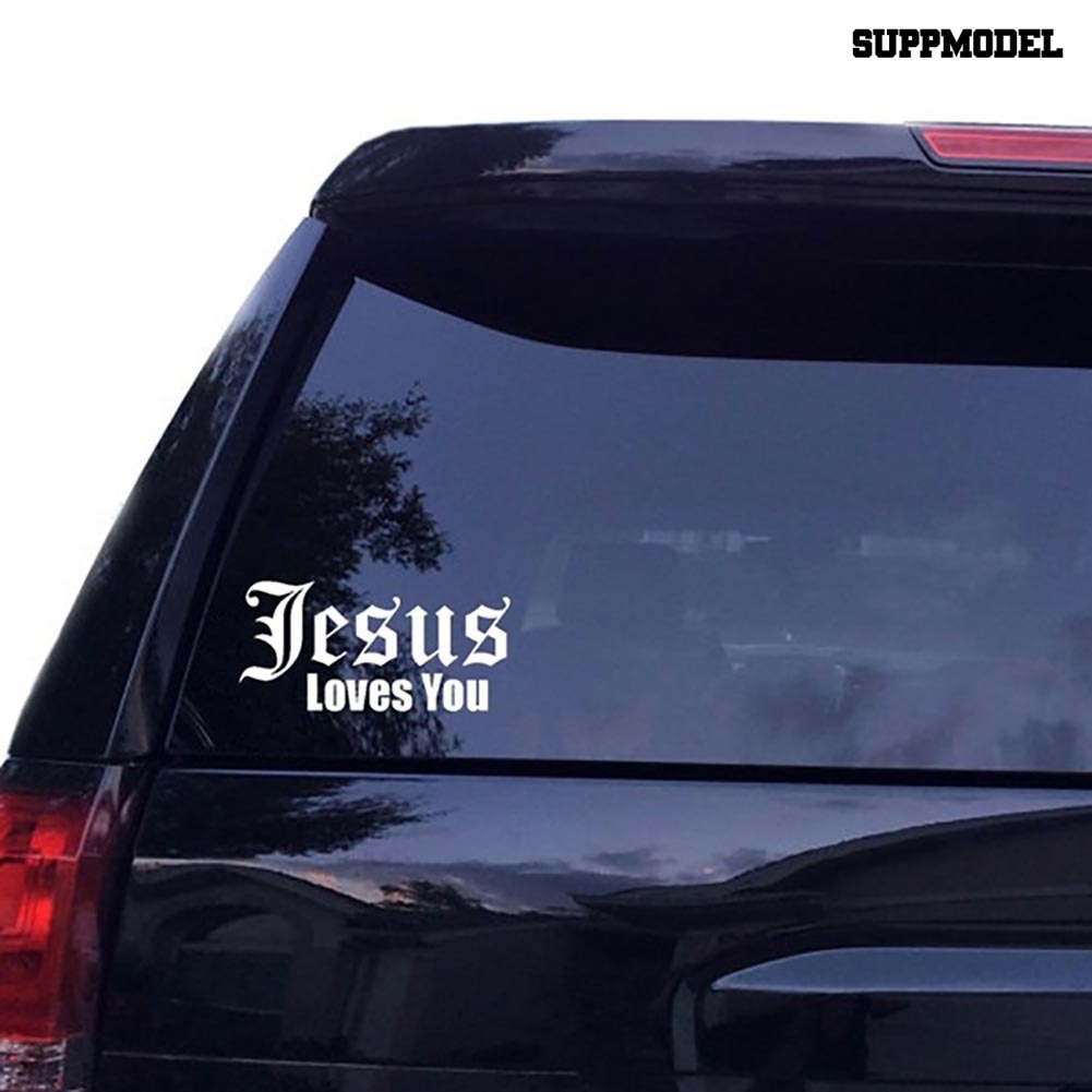 Stiker Tulisan Jesus Love You Reflektif Untuk Bodykaca Jendela Mobil