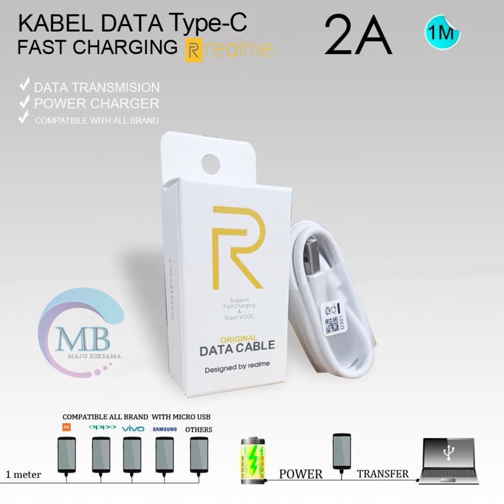 Kabel cable data original REALME Fast charging 2A TIPE C usb realme 6 6pro 7 7pro 8 8pro supoort vooc MB2614