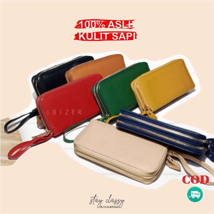 Dompet Wanita KULIT ASLI Dpmpet Panjang Resleting Dompet Papirut Dompet Cewek Wallet Fashion HC83
