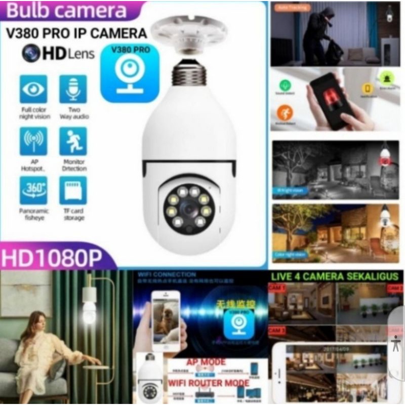 IP Camera CCTV AI smart V380 panoramic 360° PTZ kamera outdoor &amp; indoor