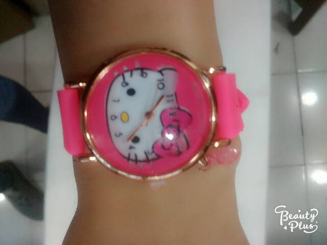 Terima Cod)Jam Tangan Wanita Hellow Kitty Rubber (Dikirim Dari JakarTa)