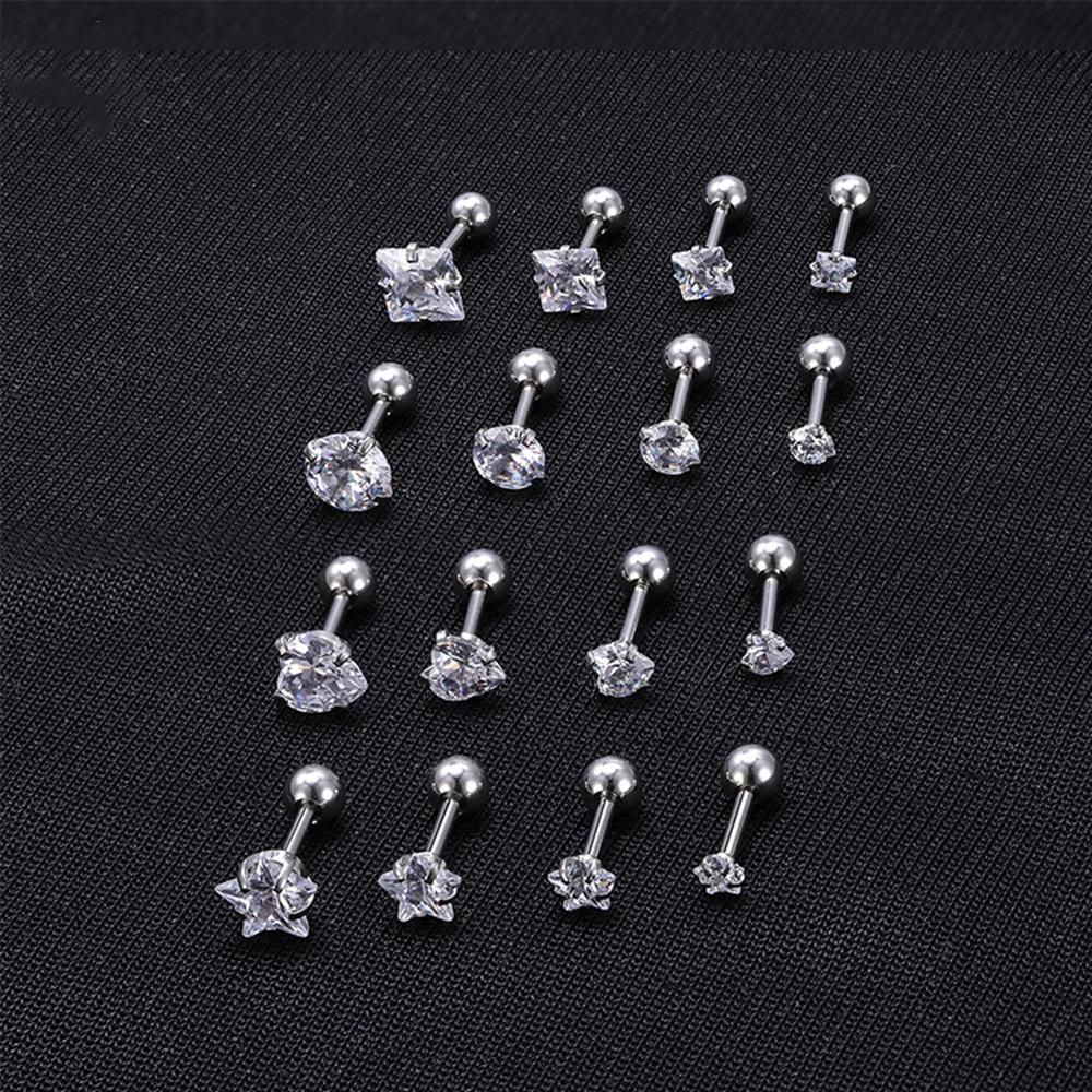 R-flower 1pasang Tragus Cartilage Piercing Steel Aksesoris Perhiasan Seksi Anting Tulang Telinga