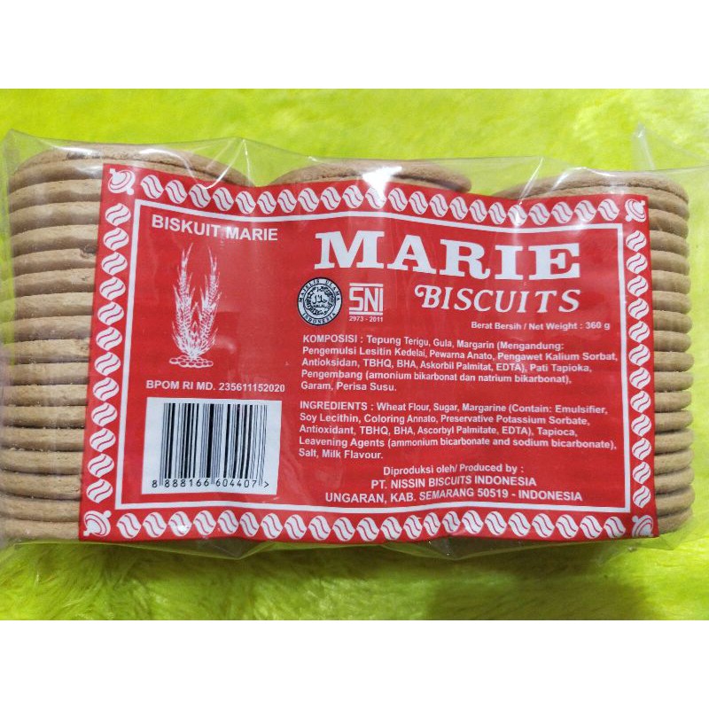 

Nissin Marie biscuits roti marie buskuit khing guan ajanan sehat haLaL 360gr