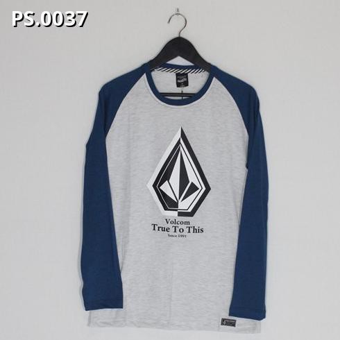 Jual Kaos Murah | DIstro Murah | Kaos Raglan Lengan Panjang Volcom - G2 PS-0037 | Baju Kaos Kekinian