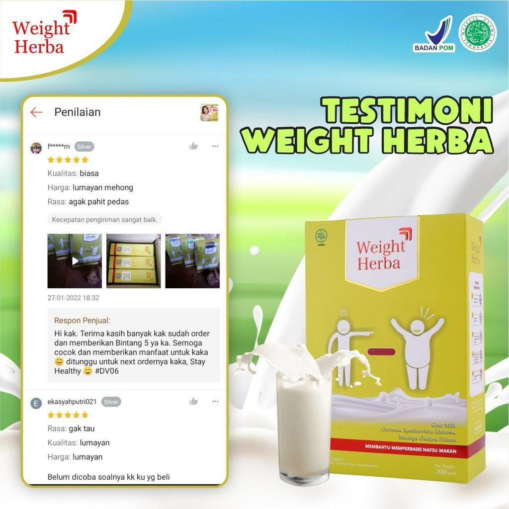 Paket Nafsu Makan 2 Box Weight Herba Susu Etawa 100% Asli Penambah Berat Badan Peningkat Nafsu Makan BB &amp; Turunkan Kadar Gula Darah Penggemuk Alami Terbukti Isi 200gr