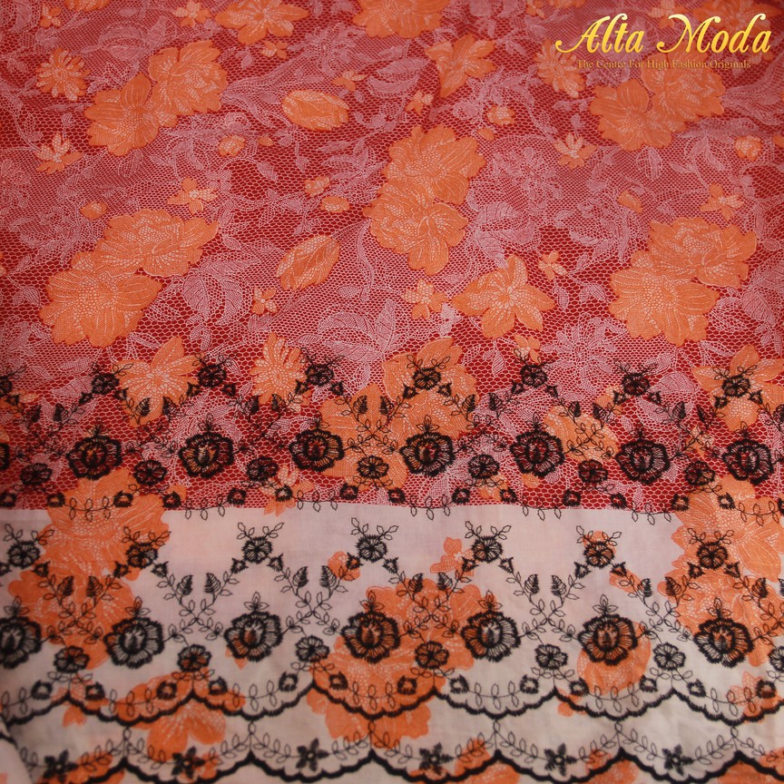

Alta Moda Katun Voal Bordir Red Floral Laces Black And Orange (1M)