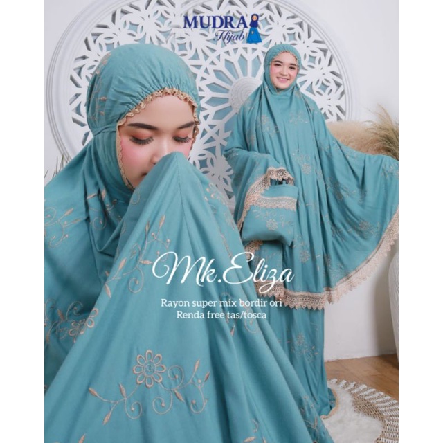 Mukena Renda Bordir Eliza | Mukena Rayon Jumbo Eliza | Mukena Bordir Eliza