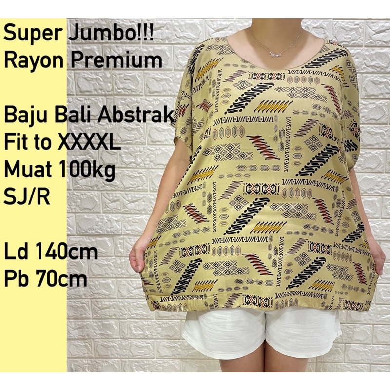 BAJU BALI ABSTRAK SUPER JUMBO FIT TO XXXXL SJ/R REAL PICT MUAT 100kg!!!