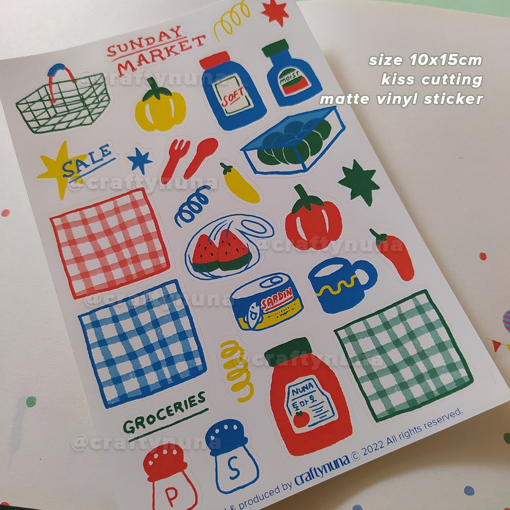 Random RGB Scribbles sticker set by Crafty Nuna groceries deco journal stiker red green blue