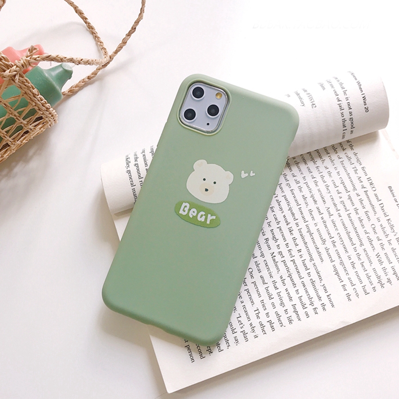 Beruang kartun lucu Hijau soft Case Xiaomi Redmi NOTE9 NOTE9pro NOTE8 NOTE8 Pro NOTE7 NOTE7 Pro NOTE6Pro NOTE6  NOTE5A NOTE5 NOTE5Pro Note4X Redmi Note4 Redmi 8 Redmi 8A Redmi 7A Redmi 6Pro/A2 Lite Redmi 6A Redmi 6 Redmi 5A Redmi 5plus Redmi 5-7