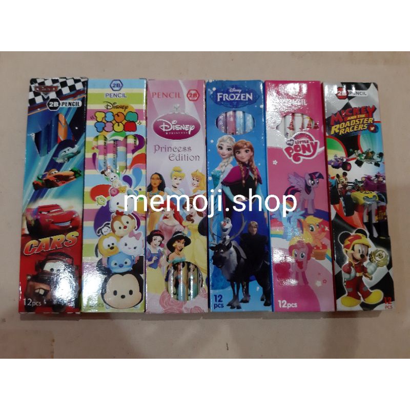 

Pensil 2B Fancy (12pc) Cars, Tsum Tsum, Princess, Little pony, Frozen, Mickey