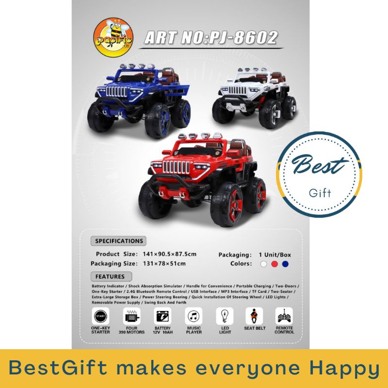 RECHARGEABLE JEEP PJ-8602 EXOTIC