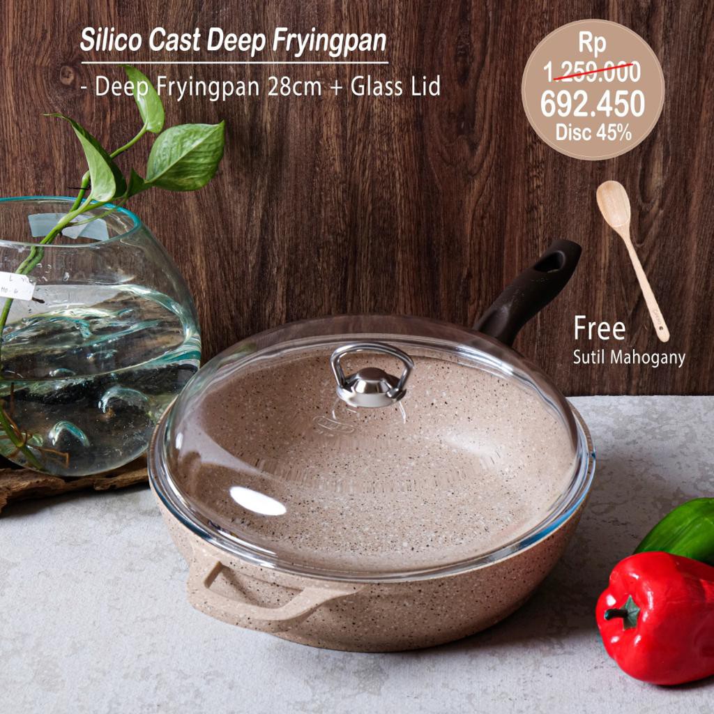 PERO SILICO CAST DEEP FRYING PAN CREAMY