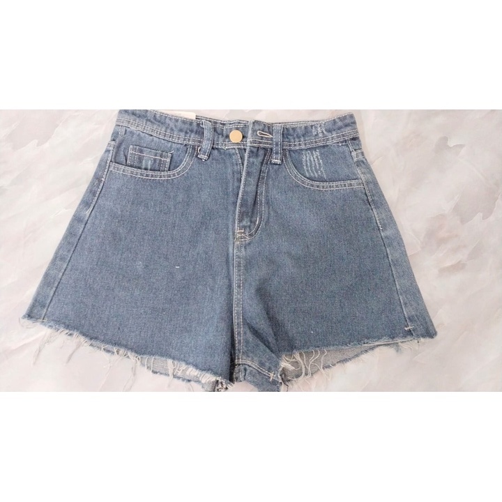 HUES.ID Celana Pendek Jeans Wanita Sobek Hotpants Jeans Ripped 4069 -2