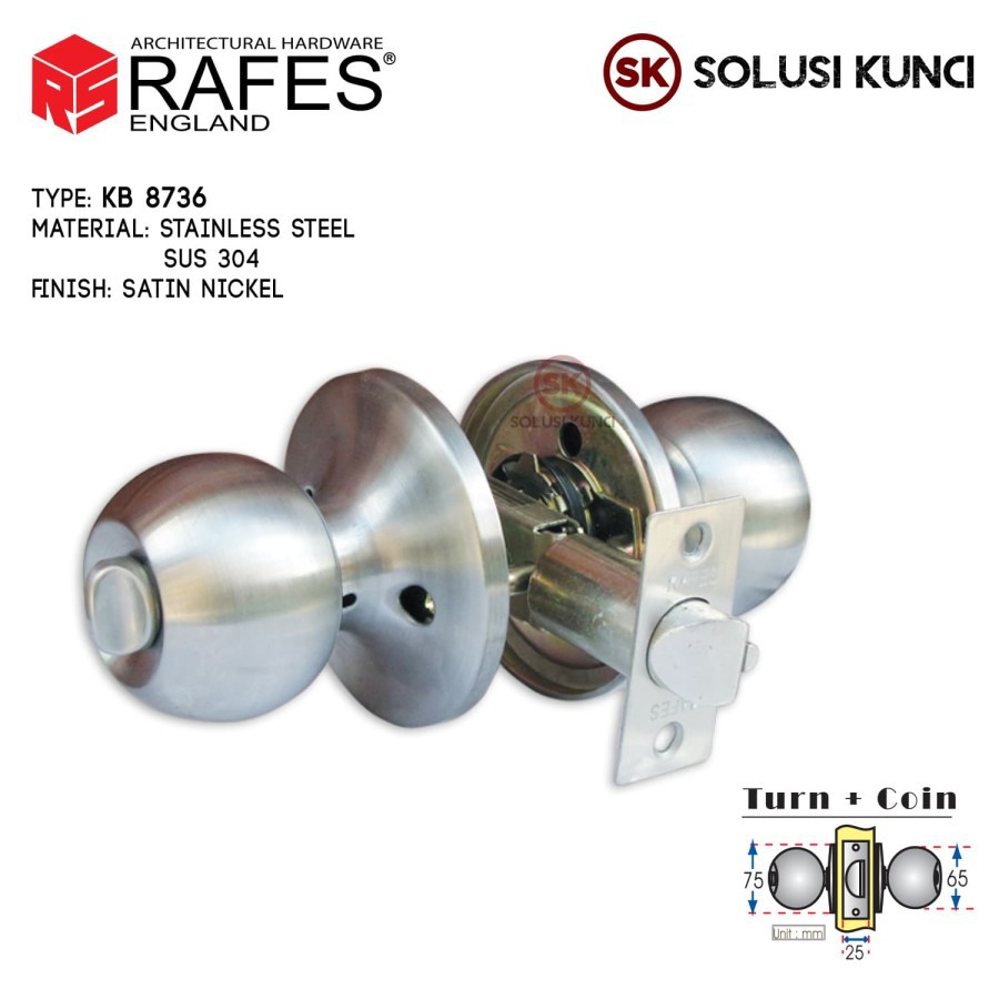 Kunci Bulat RAFES ENGLAND SUS 304 (KB 8736)