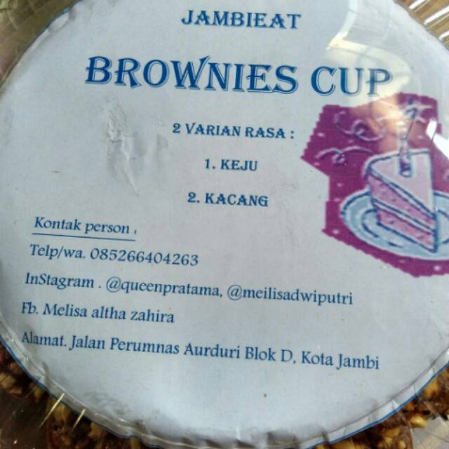 

Brownies cup inti kismis