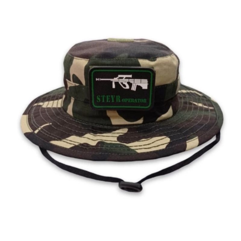 Topi rimba loreng woodland USA banser FREE patch rubber