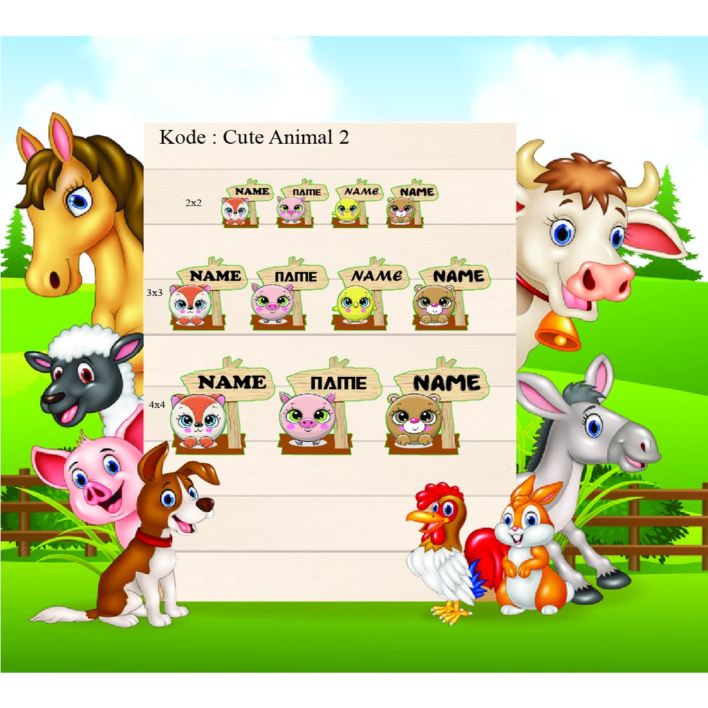 

STICKER LABEL NAMA ANAK CUSTOM (ESTIMASI 60-80pcs) CUTE ANIMAL 2