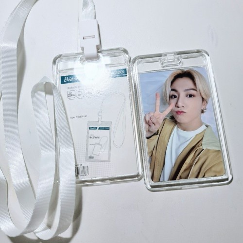 Bantex Transparent ID Card Holder Lanyard Protrait 8868 / Photo Card Korea