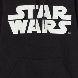 Hoodie Jaket Pria Wanita HnM H&amp;M Star Wars Big Logo Hitam Full Tag