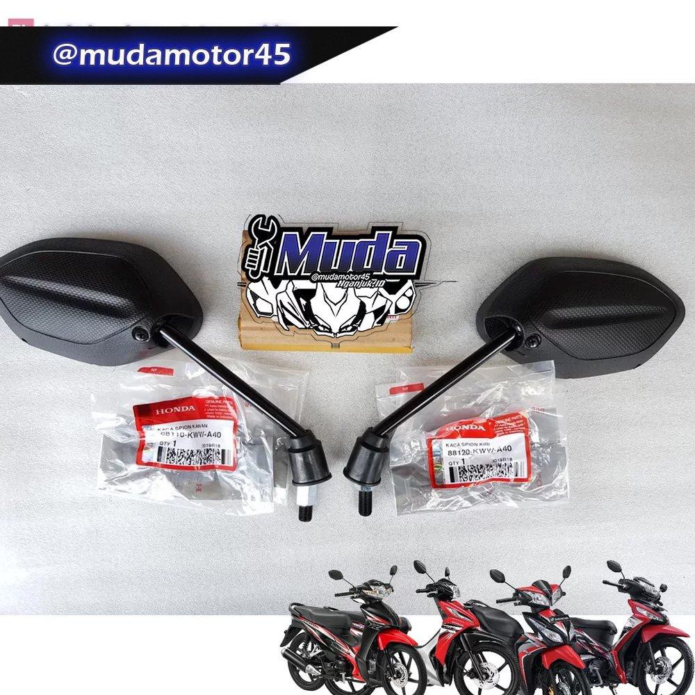 SPION SET KANAN KIRI NEW REVO FIT BLADE 110 SUPRA X 125 FI INJEKSI 88110-88120-KWW-A40 MIRROR ASSY