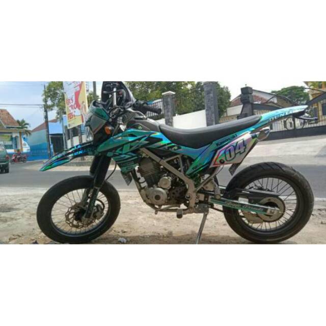 Dekal sticker decal motor  KLX BF  DTRACKER CROME PELANGI