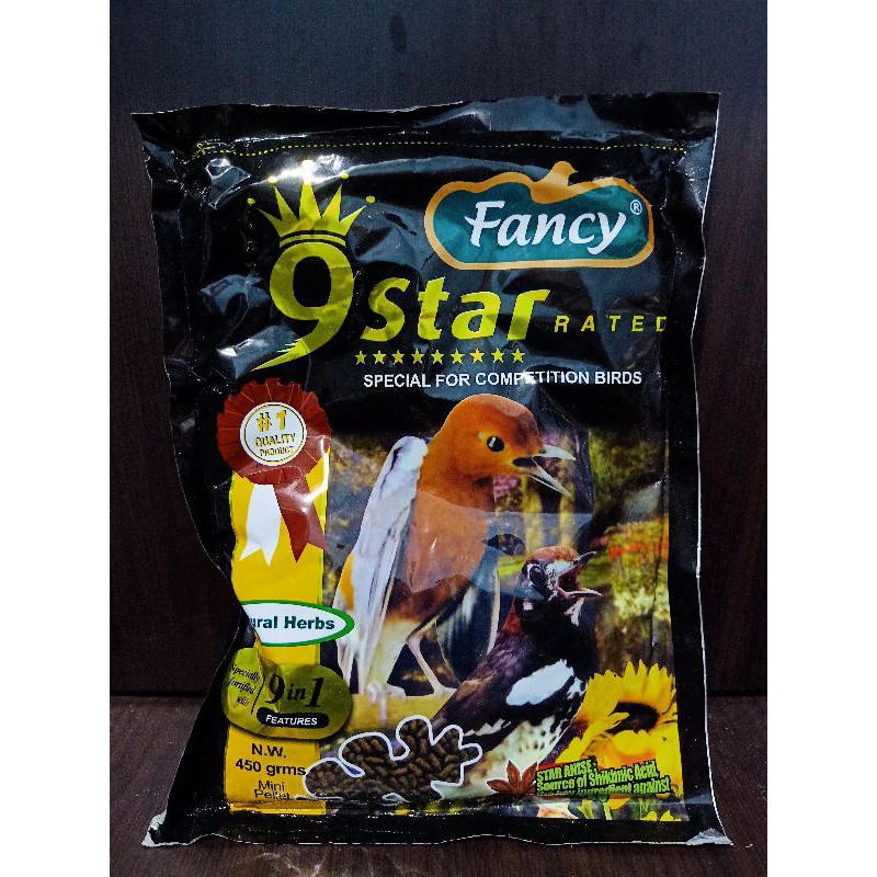 Fancy 9 star original coklat kuning - pakan burung kicau