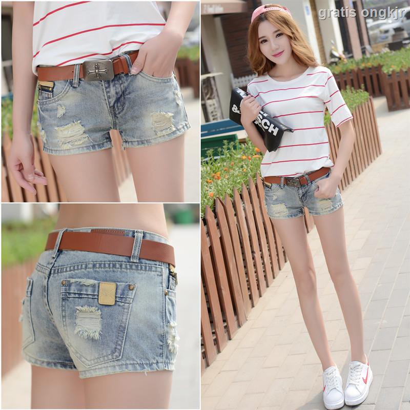 low waisted denim shorts