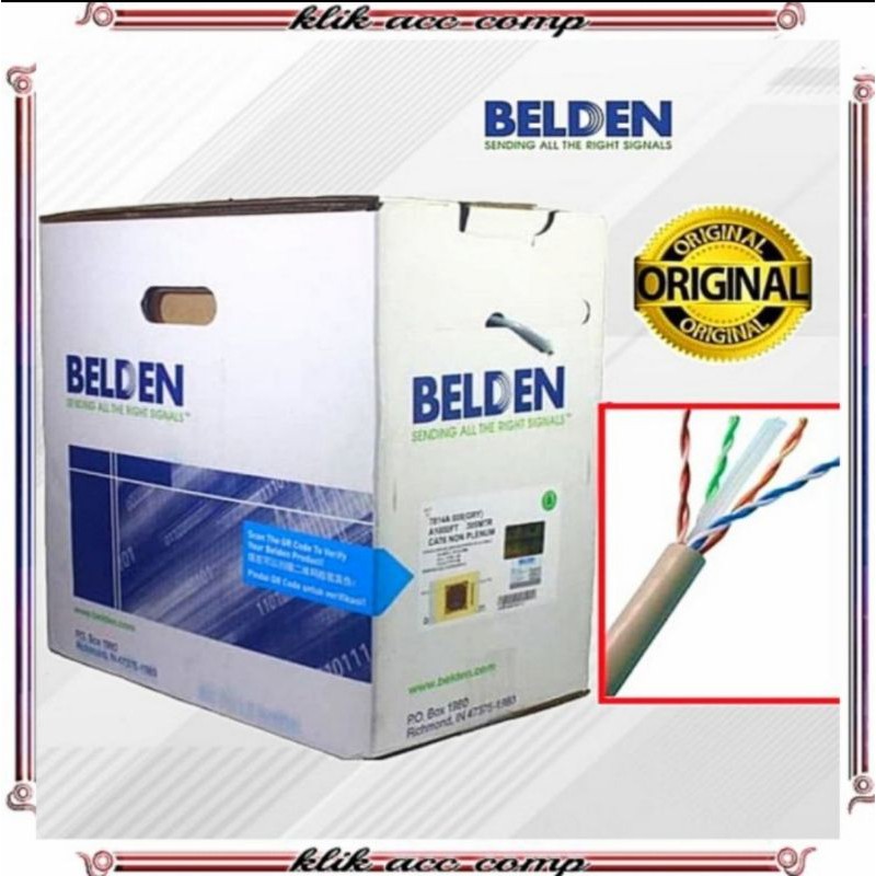 BELDEN KABEL LAN ROLL CAT 5 ORIGINAL/INTERNET JARINGAN UTP CAT 5