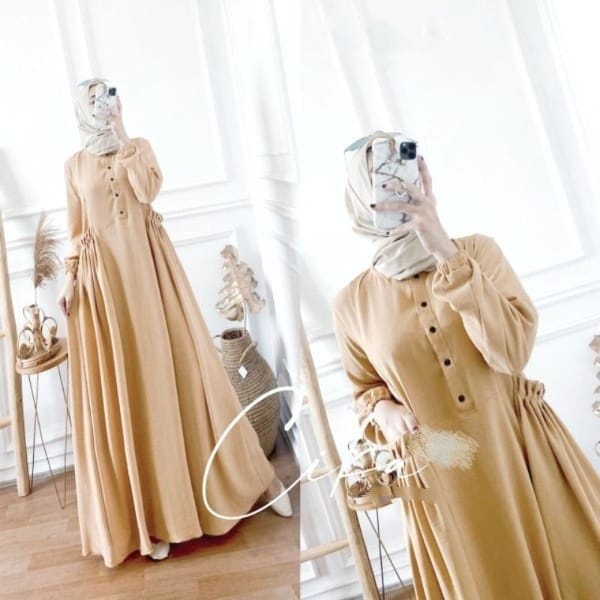 CIKA DRESS MAXY BAHAN CRINKLE GAMIS  WANITA TERBARU